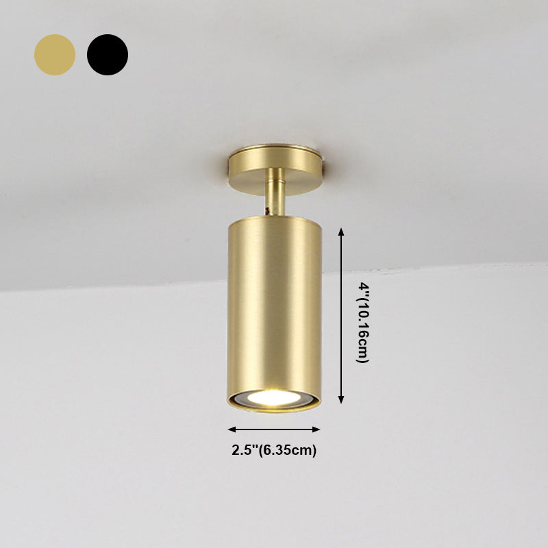 Lámpara de techo de riel cilíndrico Simple y moderna, luz de montaje empotrado de aluminio