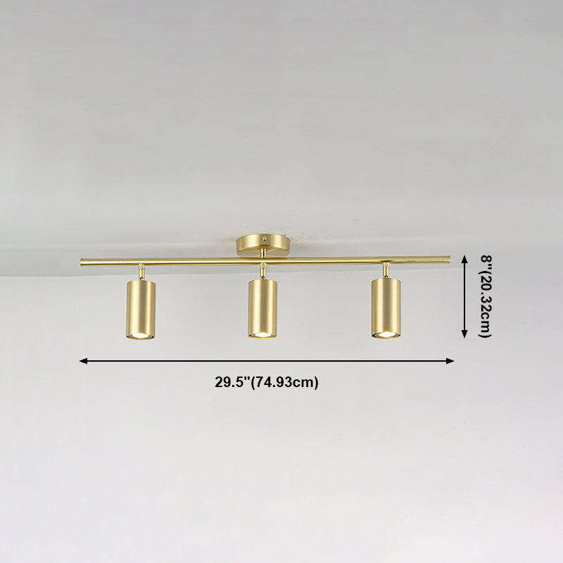 Lámpara de techo de riel cilíndrico Simple y moderna, luz de montaje empotrado de aluminio