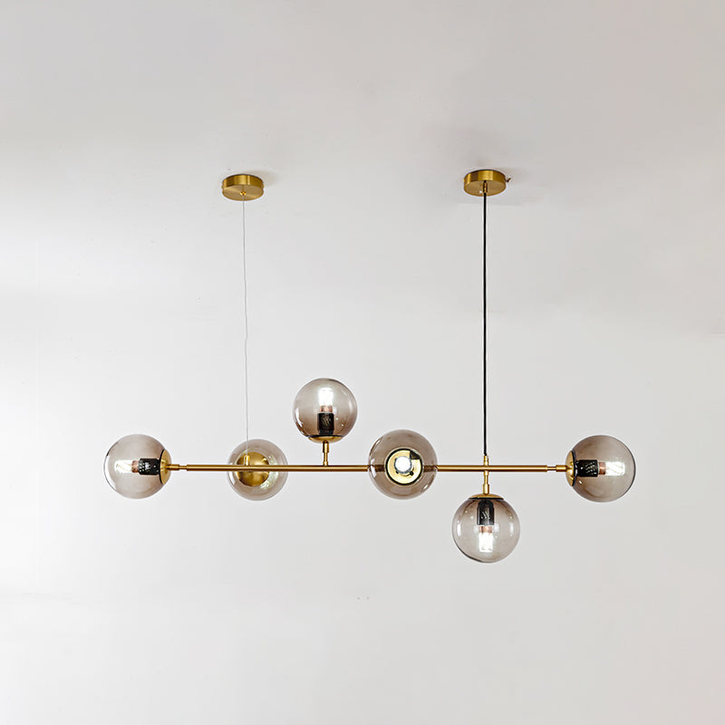 Contemporary Globe Pendant Lights Glass 6 Light Pendant Lighting