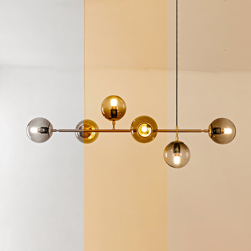 Contemporary Globe Pendant Lights Glass 6 Light Pendant Lighting