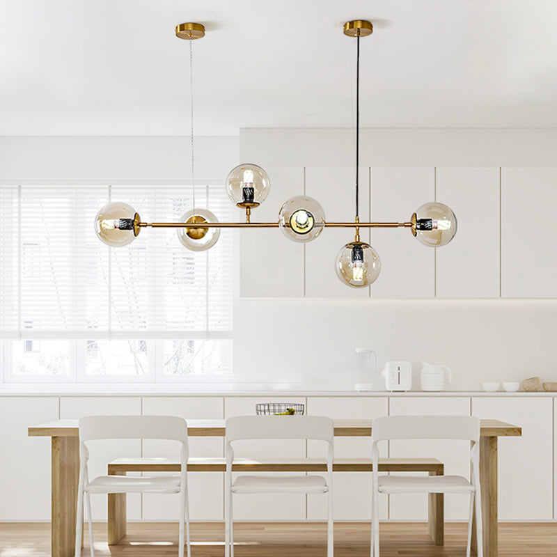 Contemporary Globe Pendant Lights Glass 6 Light Pendant Lighting