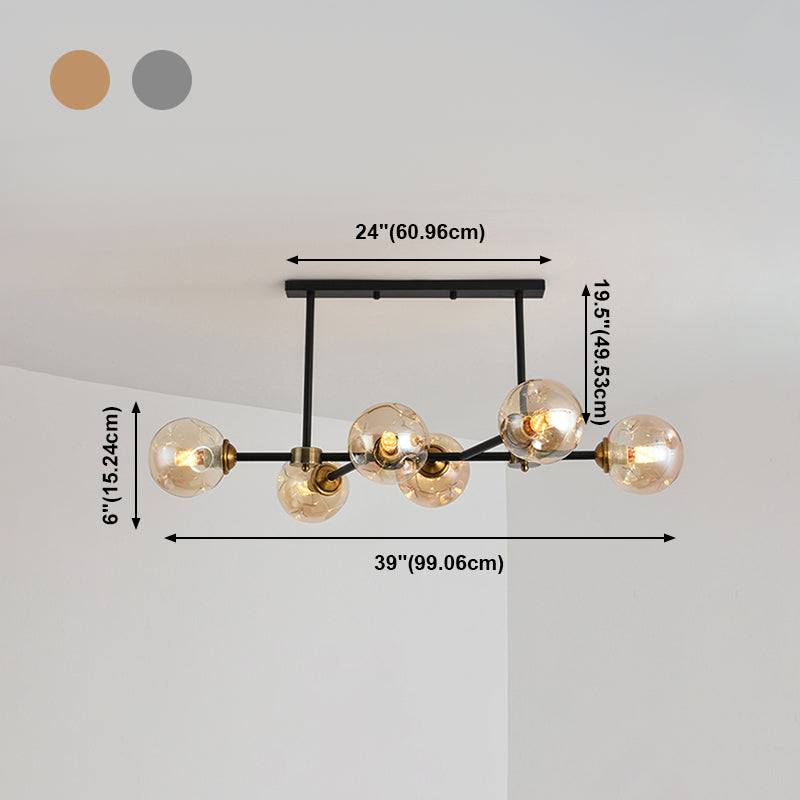 6-Light Contemporary Pendant Lights Global Glass Pendant Lighting Fixtures