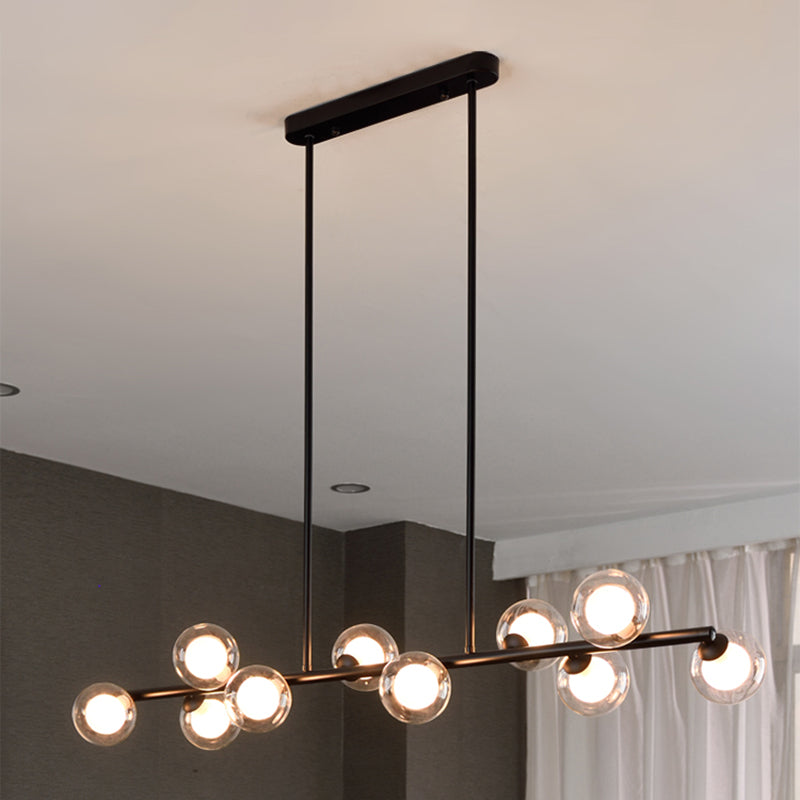 Modern Kitchen Island Lighting Round Hanging Island Lights with Clear Glass Shade