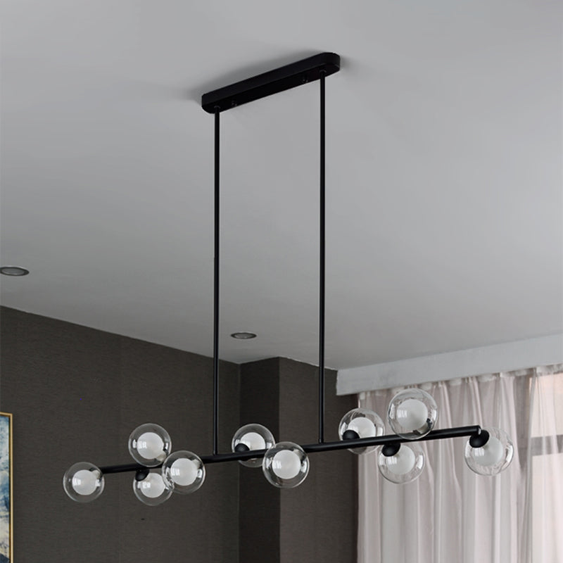 Modern Kitchen Island Lighting Round Hanging Island Lights with Clear Glass Shade