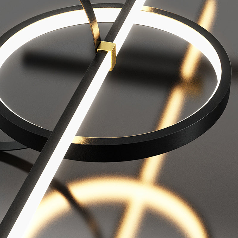 Contemporary Style Linear Island Lighting Metal 4 Light Island Pendant Lights in Black