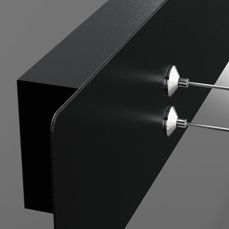 Contemporary Style Linear Island Lighting Metal 4 Light Island Pendant Lights in Black