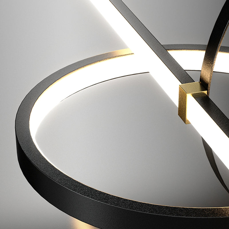 Contemporary Style Linear Island Lighting Metal 4 Light Island Pendant Lights in Black