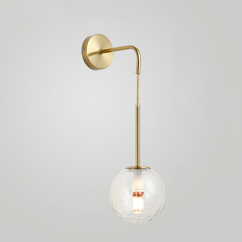 Glass Ball Shade Wall Lighting Modern Style Single Light Wall Mounted Light Fixture