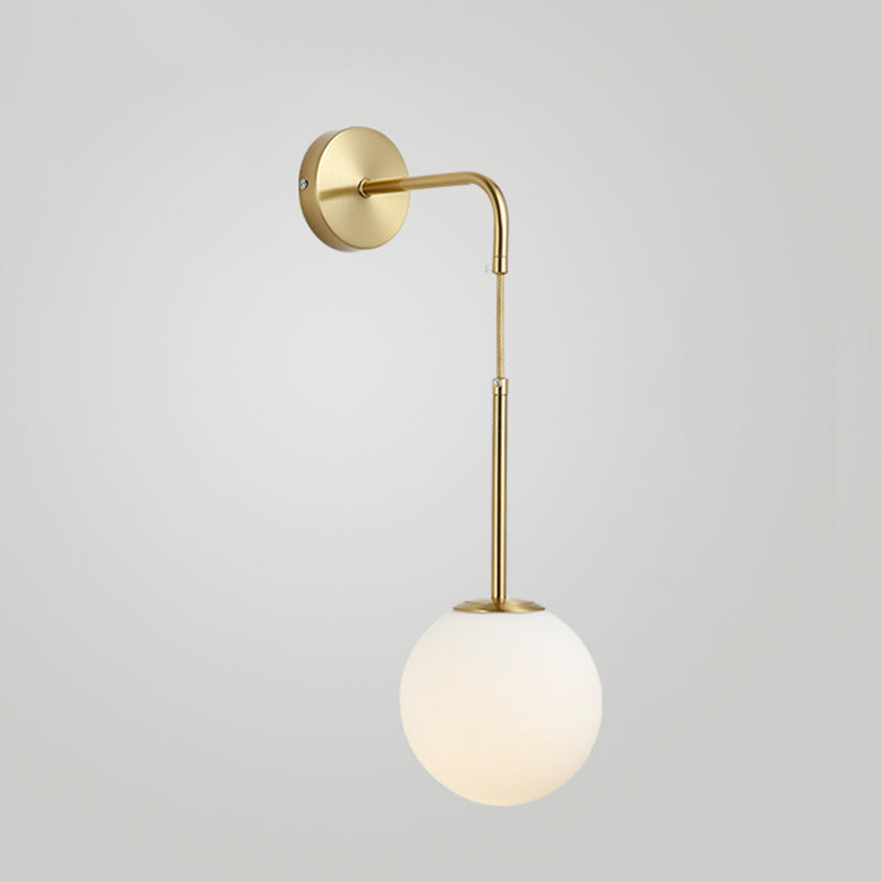 Glass Ball Shade Wall Lighting Modern Style Single Light Wall Mounted Light Fixture