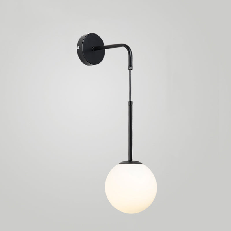Glass Ball Shade Wall Lighting Modern Style Single Light Wall Mounted Light Fixture