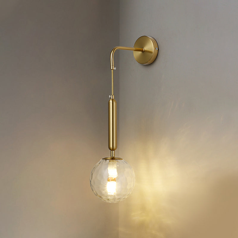 Glass Ball Shade Wall Lighting Modern Style Single Light Wall Mounted Light Fixture