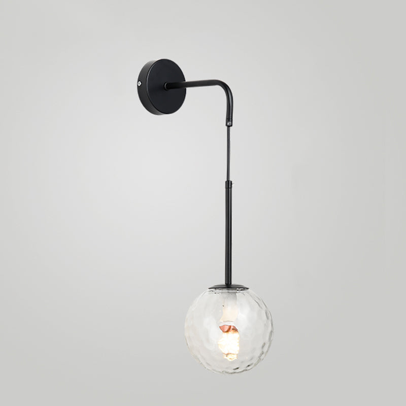 Glass Ball Shade Wall Lighting Modern Style Single Light Wall Mounted Light Fixture