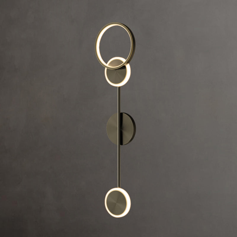 Círculo contemporáneo Luces de columna vertebral de metal múltiples luces de montaje de pared lámpara de montaje