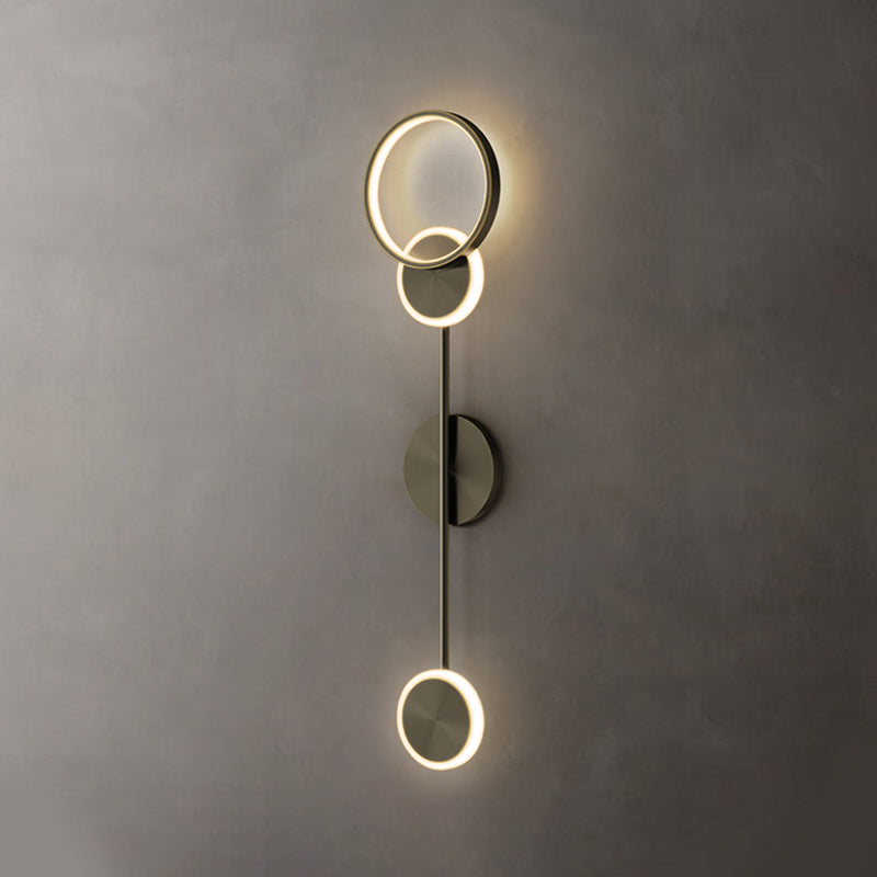 Círculo contemporáneo Luces de columna vertebral de metal múltiples luces de montaje de pared lámpara de montaje