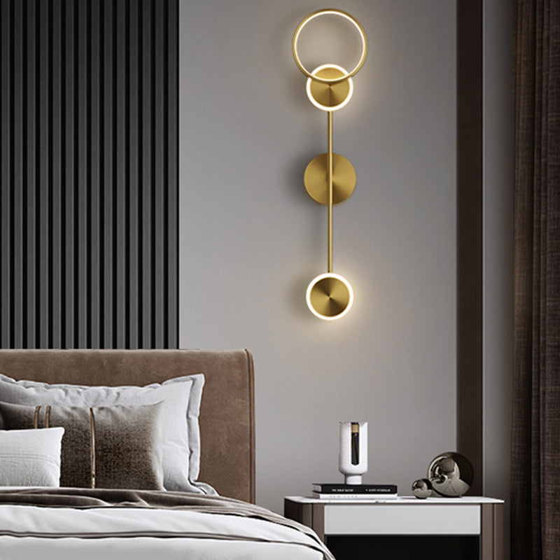 Círculo contemporáneo Luces de columna vertebral de metal múltiples luces de montaje de pared lámpara de montaje