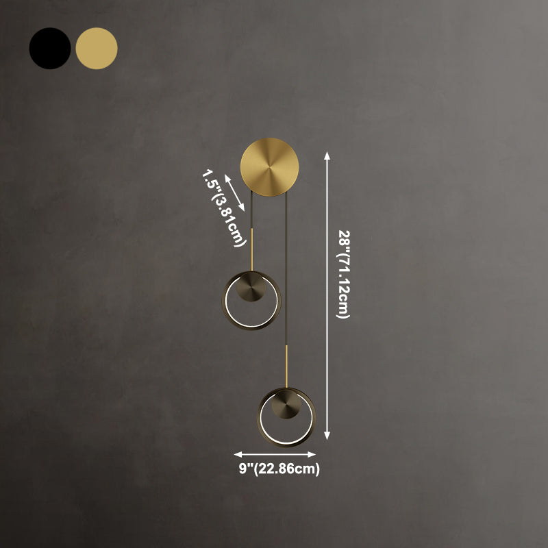 Círculo contemporáneo Luces de columna vertebral de metal múltiples luces de montaje de pared lámpara de montaje