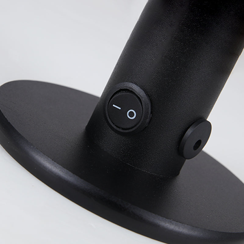 1 Light Oval Nightstand Lamp Contemporary Metal Nightstand Lamps for Club in Black