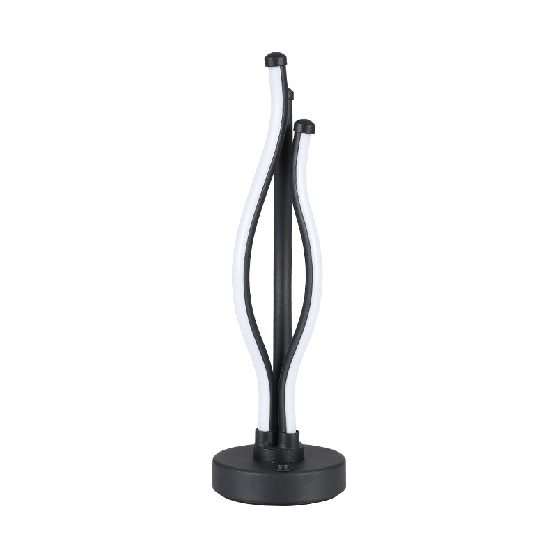 Linear Nightstand Lamp Contemporary Metal Nightstand Lamps in Black