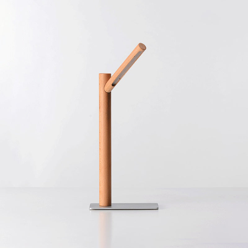 Linear 1 Light Table Lamp Contemporary Wood Nightstand Lamps for Study Room