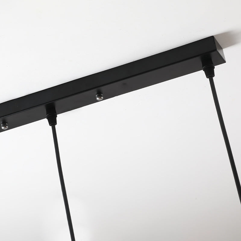 Lampada sospesa nera in vetro in stile creativo industriale Luce a sospensione geometrica per sala da pranzo