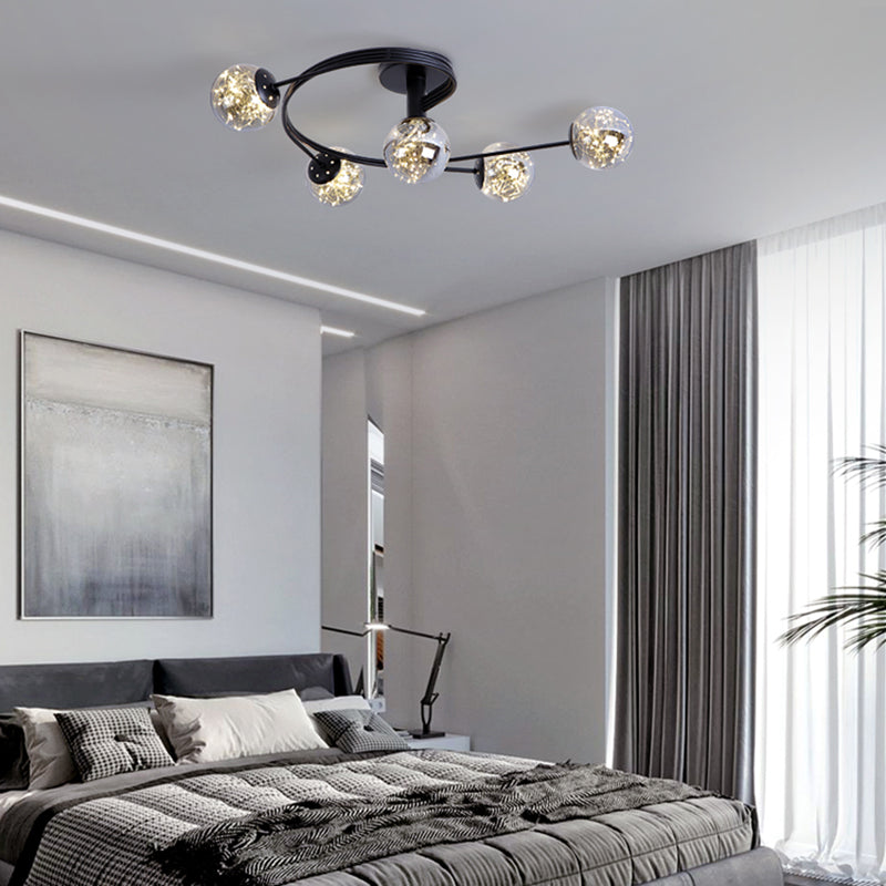 Luz de techo creativa Sputnik empotrada, lámpara de techo contemporánea para dormitorio y sala de estar