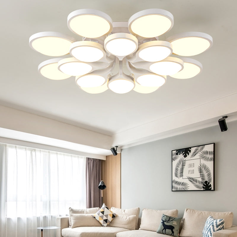 Minimalismo moderno Sputnik lámpara de techo acrílico sombra montaje empotrado luz para sala de estar