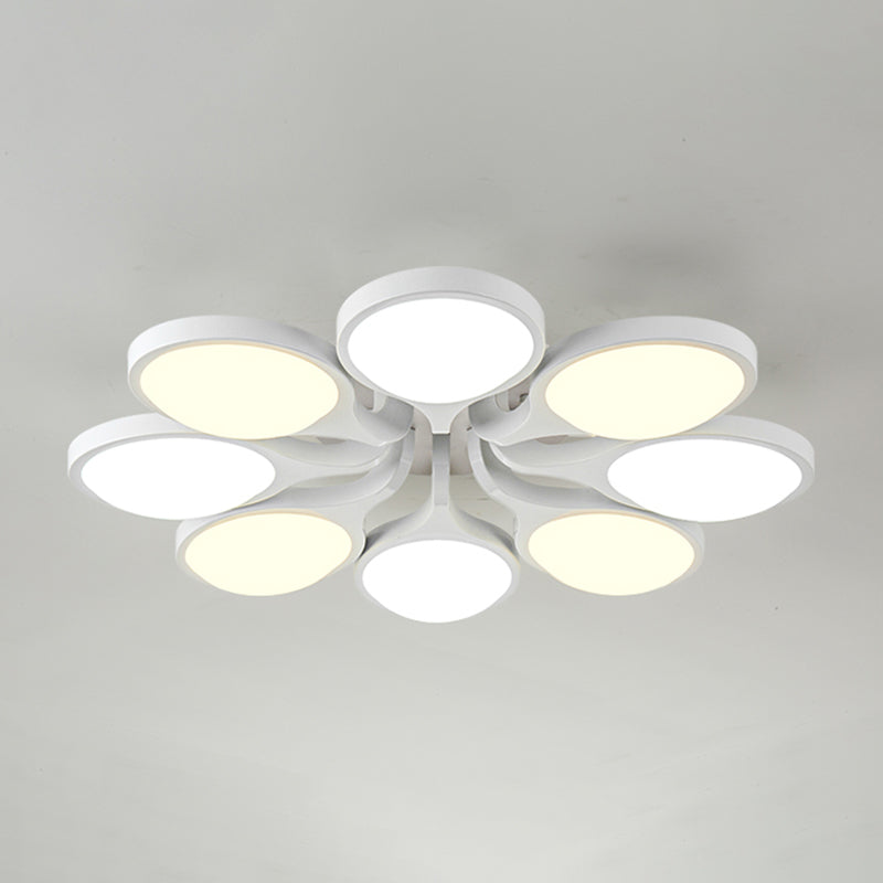 Minimalismo moderno Sputnik lámpara de techo acrílico sombra montaje empotrado luz para sala de estar