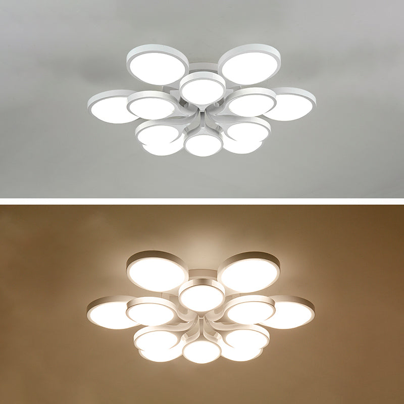 Minimalismo moderno Sputnik lámpara de techo acrílico sombra montaje empotrado luz para sala de estar