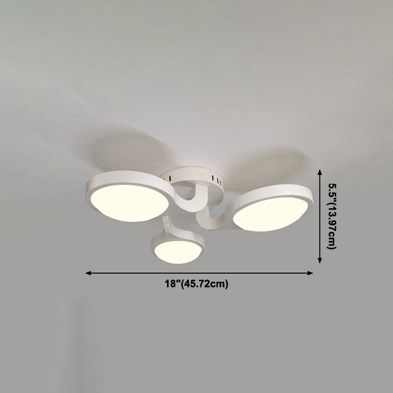 Minimalismo moderno Sputnik lámpara de techo acrílico sombra montaje empotrado luz para sala de estar