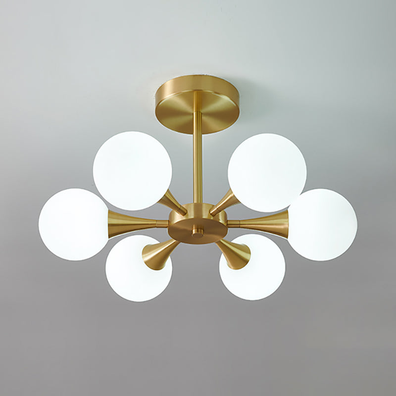 Modern Sputnik Ceiling Light Glass Shade Flush Mount Light for Bedroom Living Room