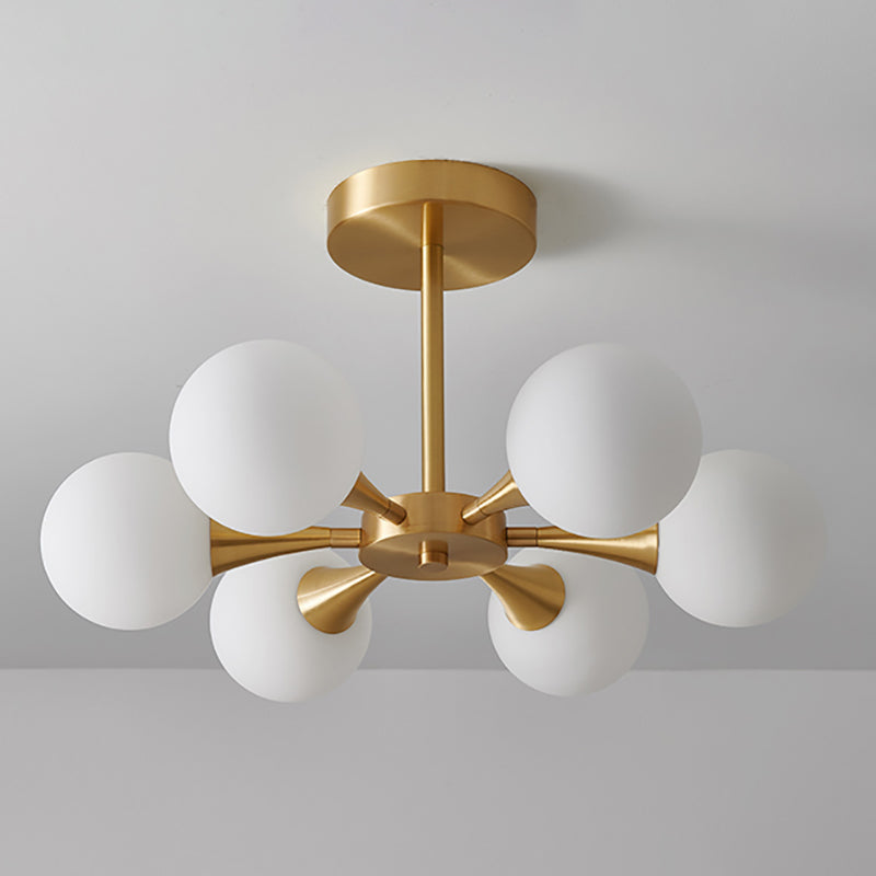 Modern Sputnik Ceiling Light Glass Shade Flush Mount Light for Bedroom Living Room