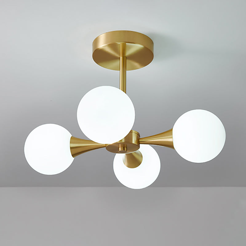 Modern Sputnik Ceiling Light Glass Shade Flush Mount Light for Bedroom Living Room