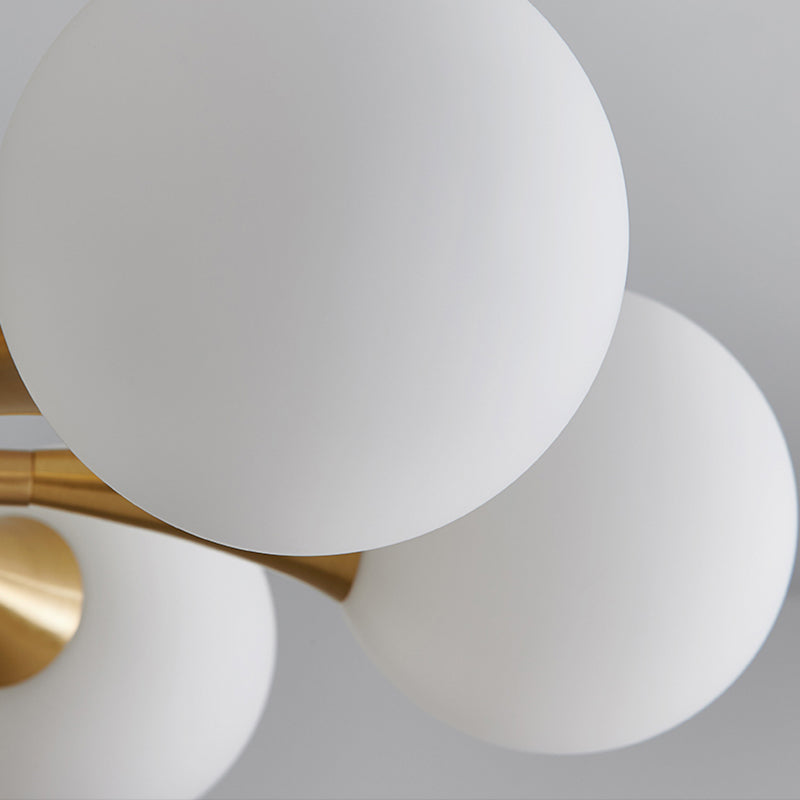 Modern Sputnik Ceiling Light Glass Shade Flush Mount Light for Bedroom Living Room