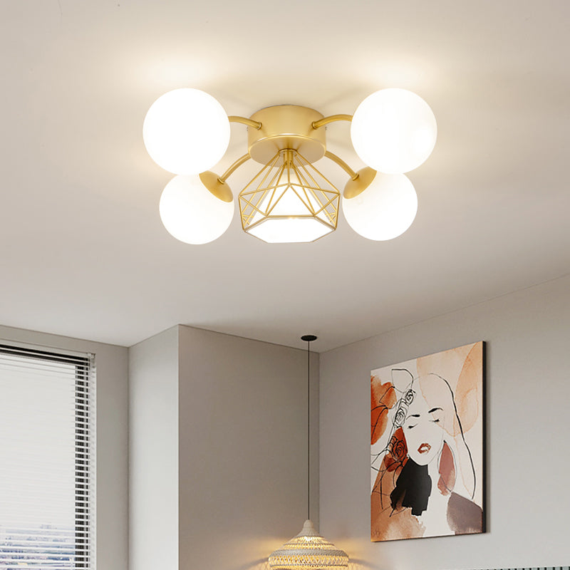 Modern Sputnik Ceiling Light Glass Shade Flush Mount Light for Drawing Room Living Room