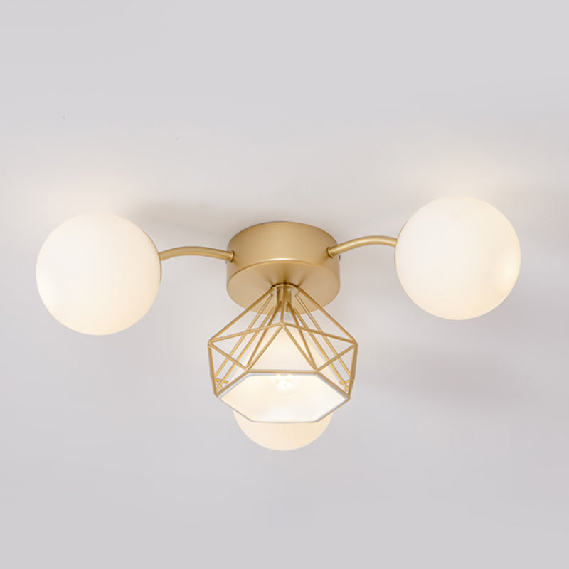 Modern Sputnik Ceiling Light Glass Shade Flush Mount Light for Drawing Room Living Room