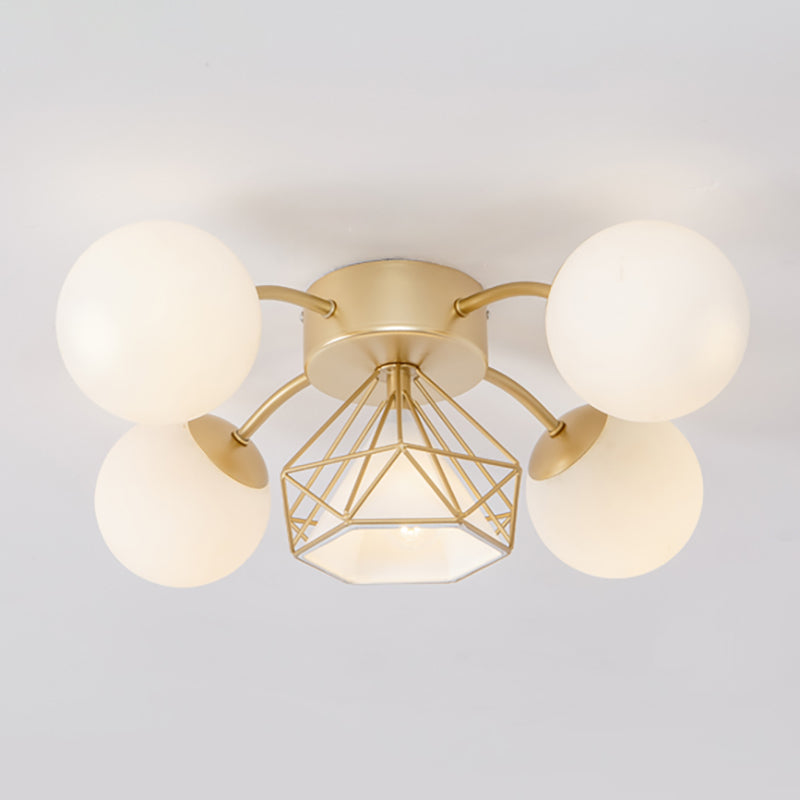 Modern Sputnik Ceiling Light Glass Shade Flush Mount Light for Drawing Room Living Room