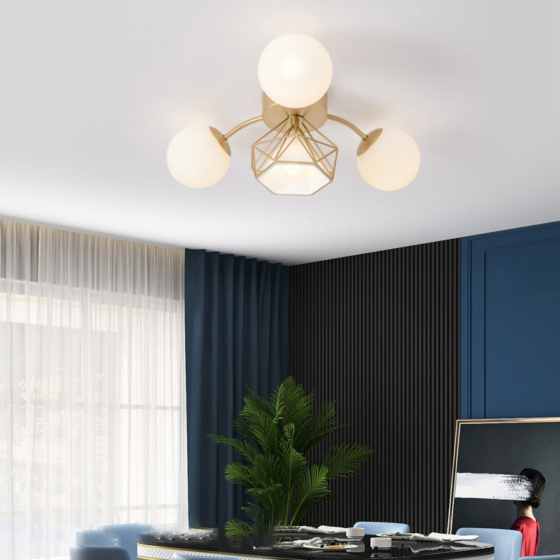 Modern Sputnik Ceiling Light Glass Shade Flush Mount Light for Drawing Room Living Room