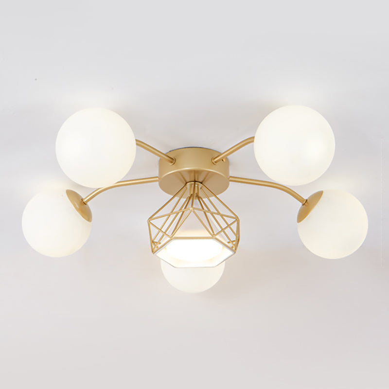 Modern Sputnik Ceiling Light Glass Shade Flush Mount Light for Drawing Room Living Room