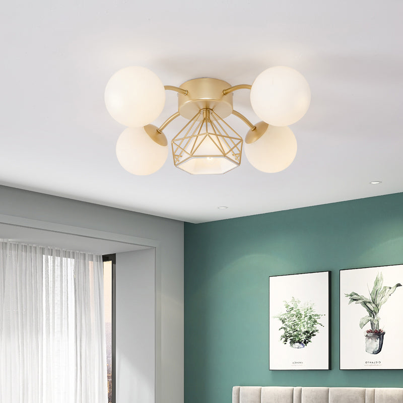 Modern Sputnik Ceiling Light Glass Shade Flush Mount Light for Drawing Room Living Room