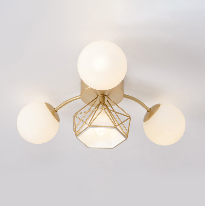 Modern Sputnik Ceiling Light Glass Shade Flush Mount Light for Drawing Room Living Room