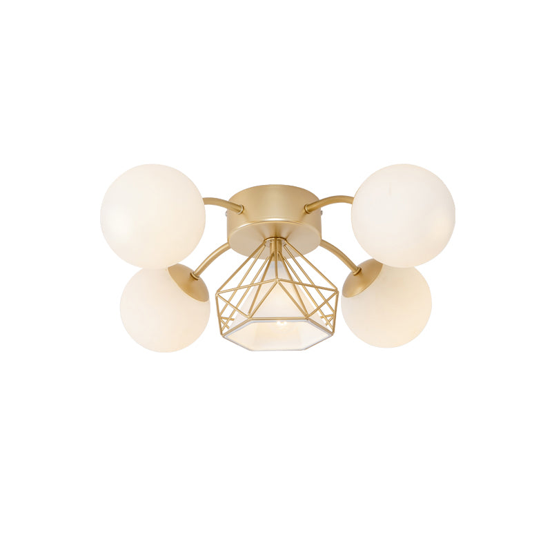 Modern Sputnik Ceiling Light Glass Shade Flush Mount Light for Drawing Room Living Room