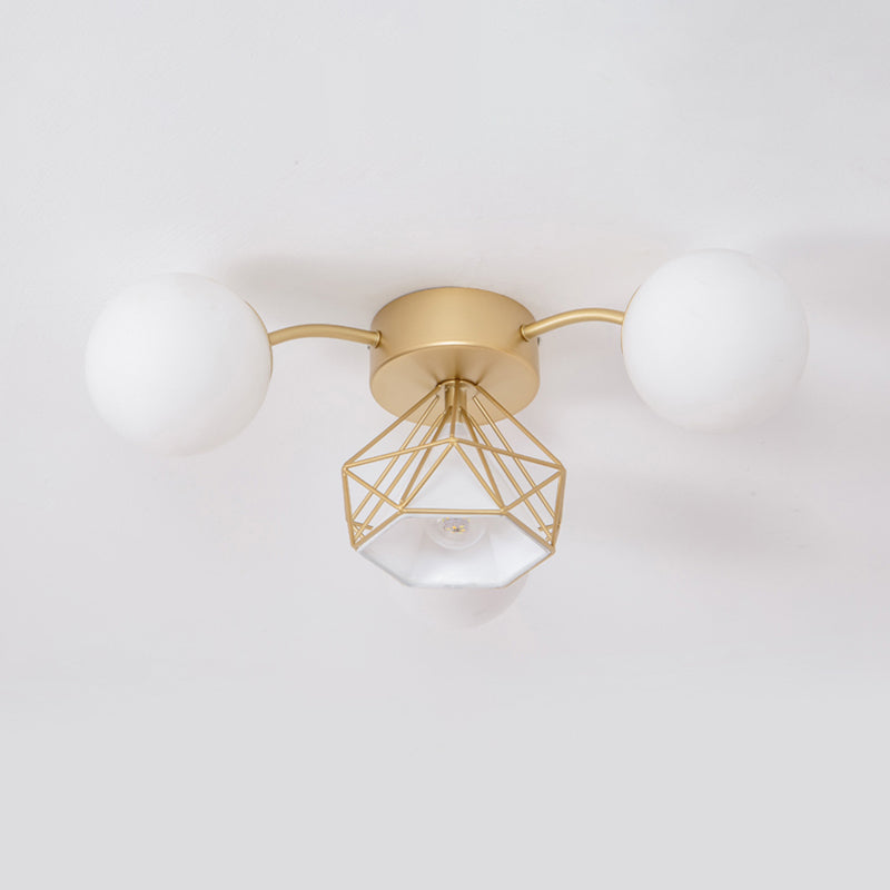 Modern Sputnik Ceiling Light Glass Shade Flush Mount Light for Drawing Room Living Room