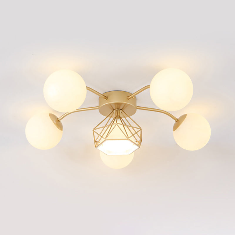 Modern Sputnik Ceiling Light Glass Shade Flush Mount Light for Drawing Room Living Room