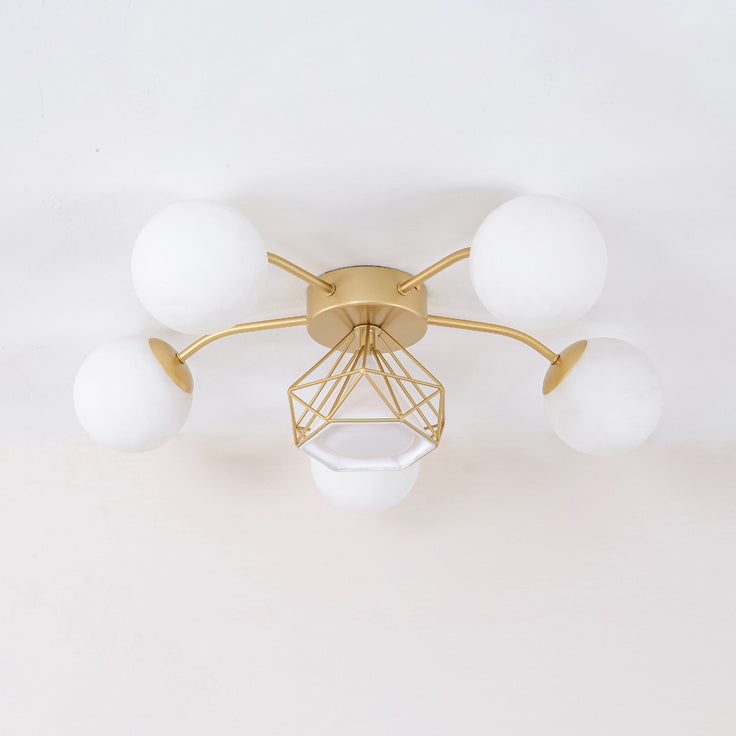 Modern Sputnik Ceiling Light Glass Shade Flush Mount Light for Drawing Room Living Room