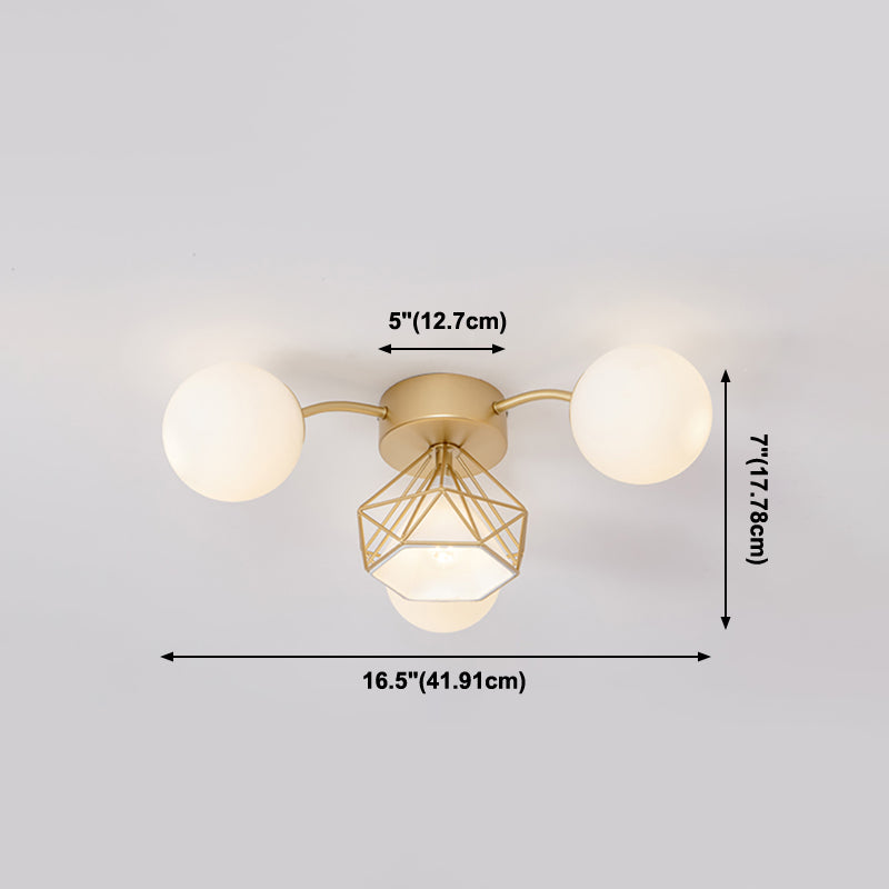 Modern Sputnik Ceiling Light Glass Shade Flush Mount Light for Drawing Room Living Room