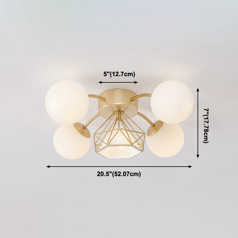 Modern Sputnik Ceiling Light Glass Shade Flush Mount Light for Drawing Room Living Room
