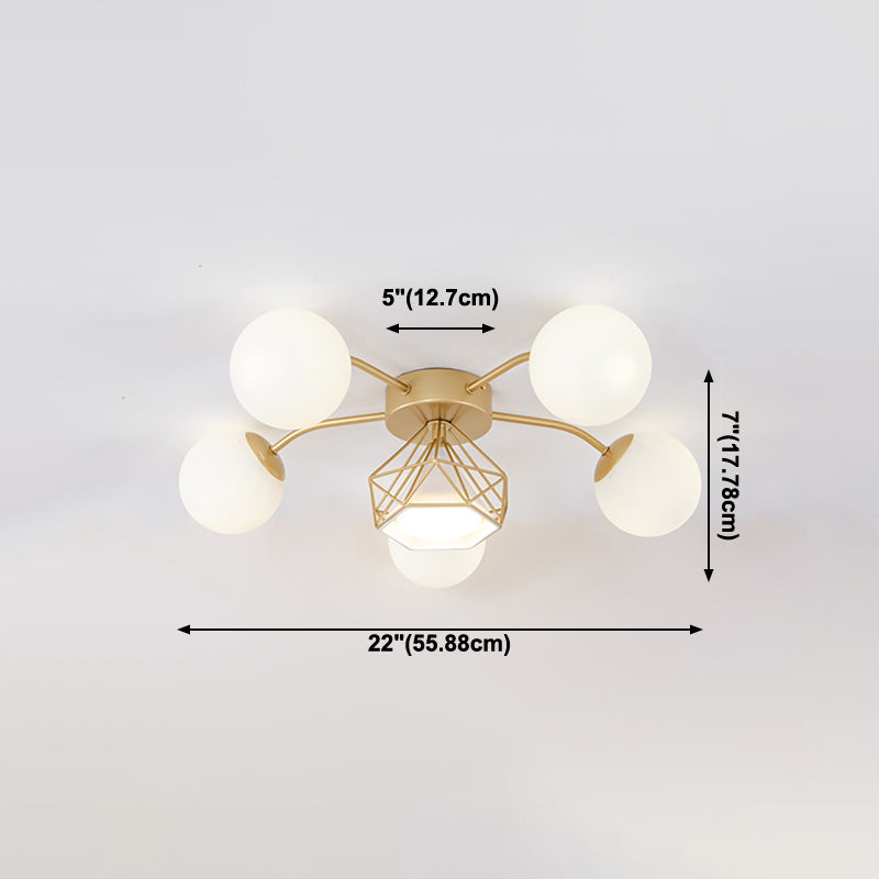 Modern Sputnik Ceiling Light Glass Shade Flush Mount Light for Drawing Room Living Room