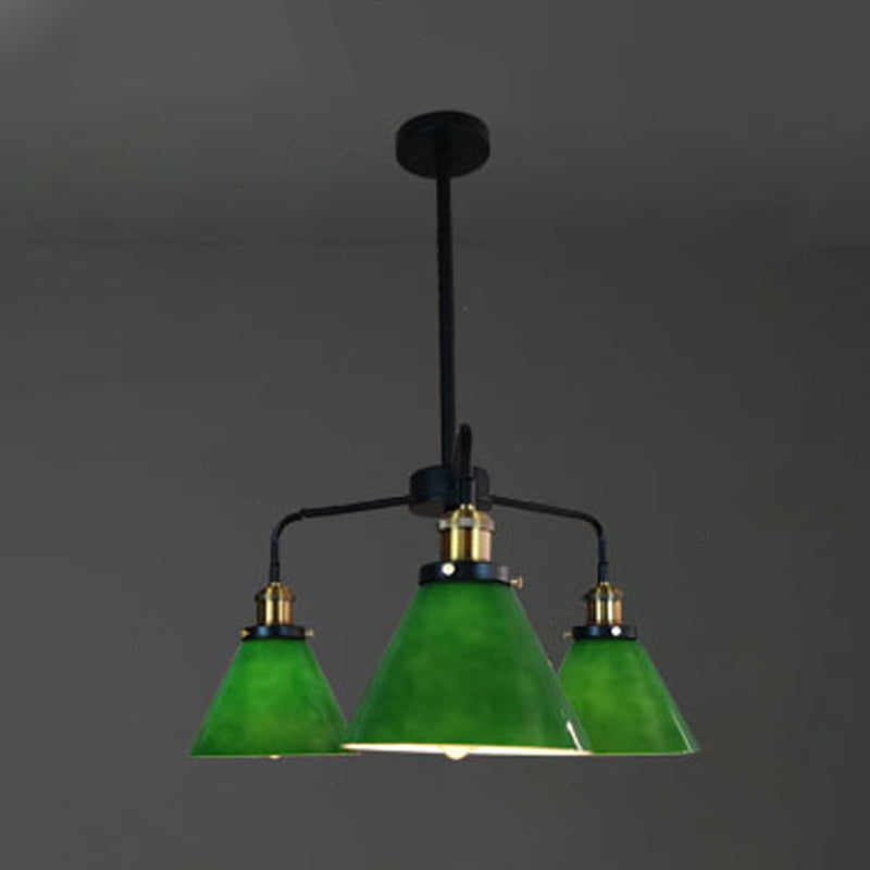 Lampadino in vetro verde chiaro vintage Lampone in vetro verde chiaro per sala da pranzo