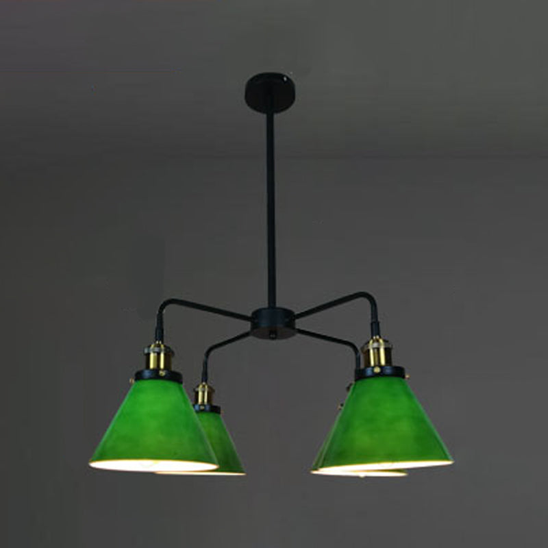 Lampadino in vetro verde chiaro vintage Lampone in vetro verde chiaro per sala da pranzo
