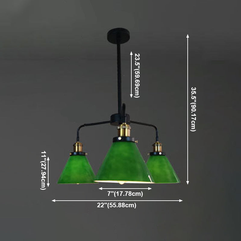 Lampadino in vetro verde chiaro vintage Lampone in vetro verde chiaro per sala da pranzo